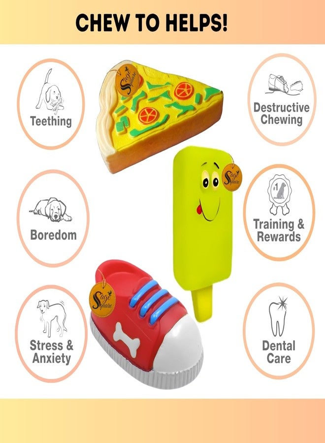 Sage Square Premium Squeaky Toy Combo for Dogs - Durable, Chewable, Rubber Toys, Multiple Fun Shapes & Colors for Interactive Play, Teething Relief, Keeps Entertained, Happy (Combo No. 7) - Image 3